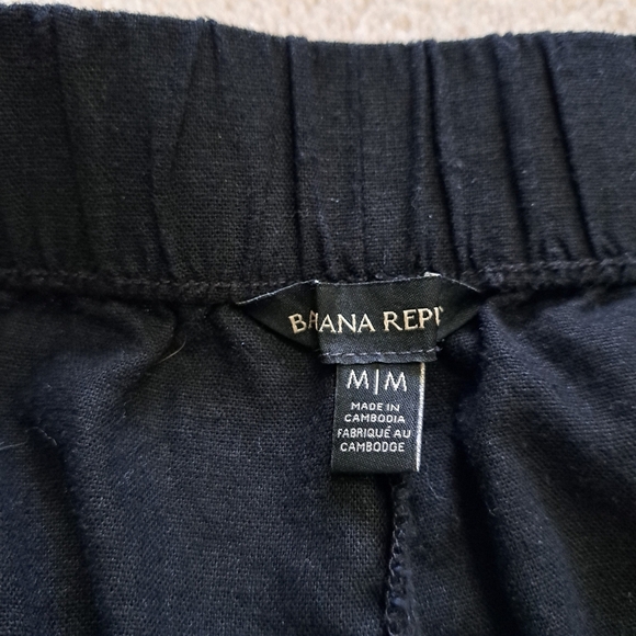 Banana Republic Black Linen Rayon Blend Shorts Size Medium Classic Pull On - Picture 5 of 9